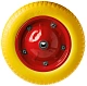 Пенополиуретановое колесо, металлический обод, симм. ступица, шарик. (340 мм, ось 20 мм, 3.00-8) - PU 2400-3